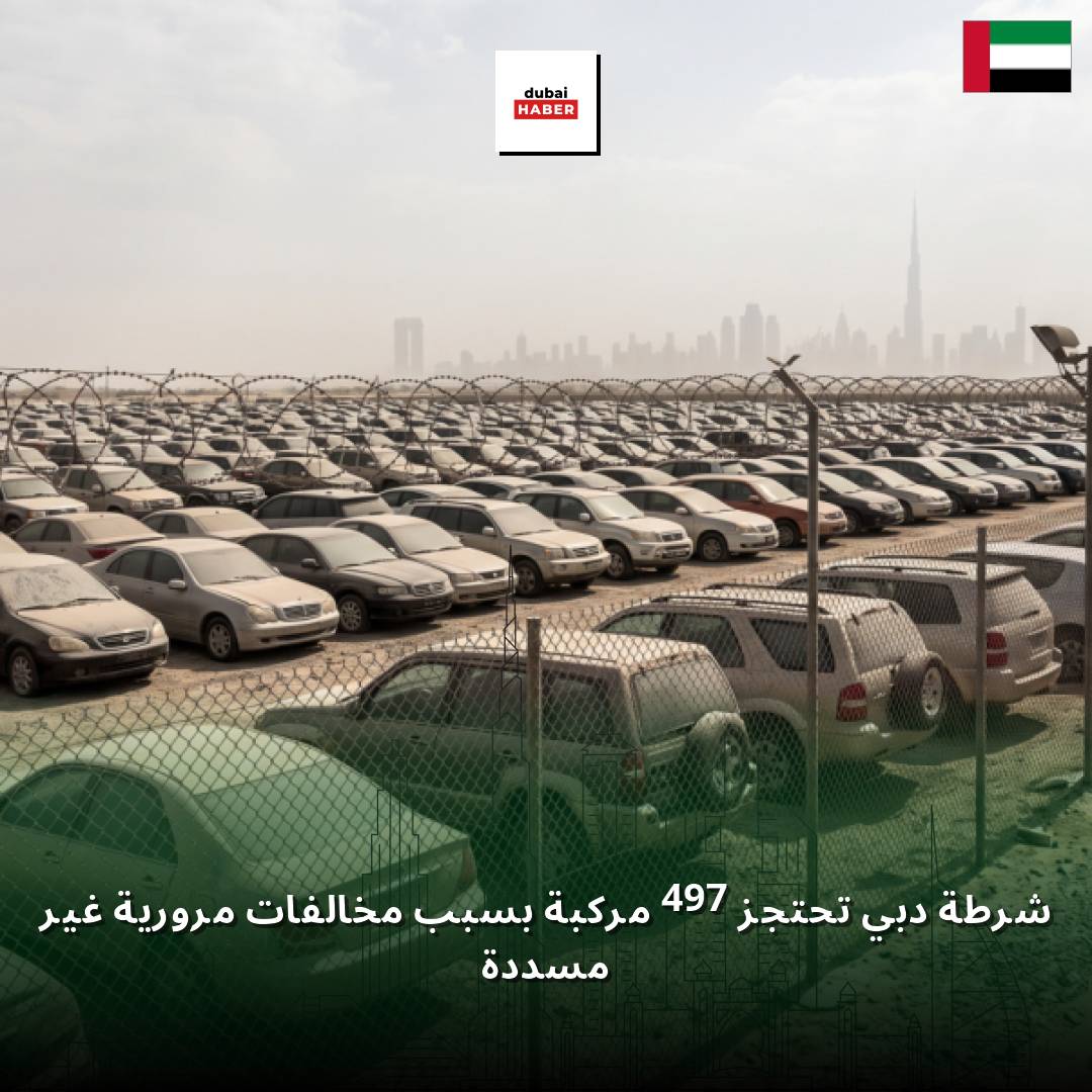 شرطة دبي تحتجز 497 مركبة بسبب مخالفات مرورية غير مسددة
