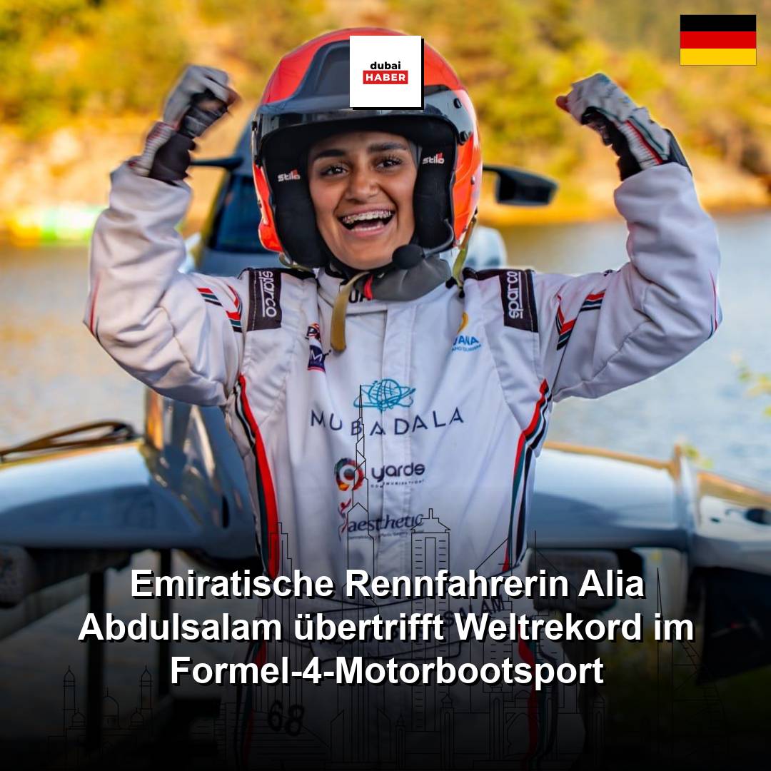 Emiratische Rennfahrerin Alia Abdulsalam übertrifft Weltrekord im Formel-4-Motorbootsport