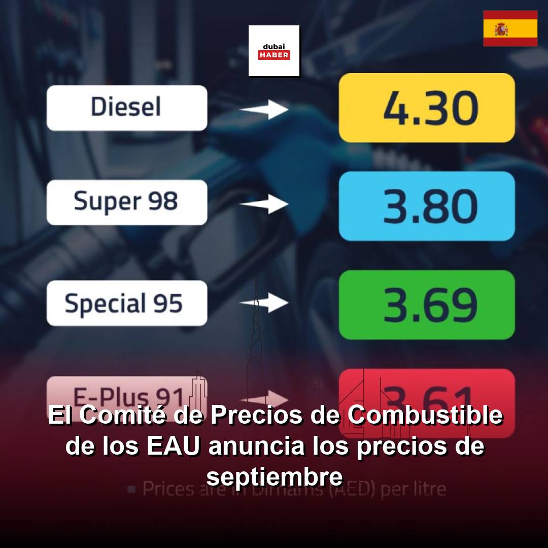 El Comité de Precios de Combustible de los EAU anuncia los precios de septiembre