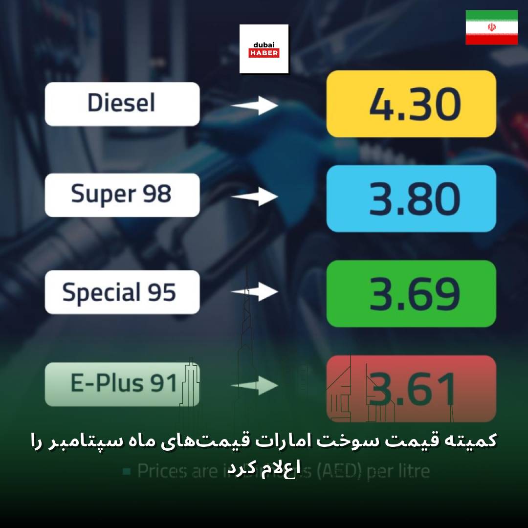 کمیته قیمت سوخت امارات قیمت‌های ماه سپتامبر را اعلام کرد