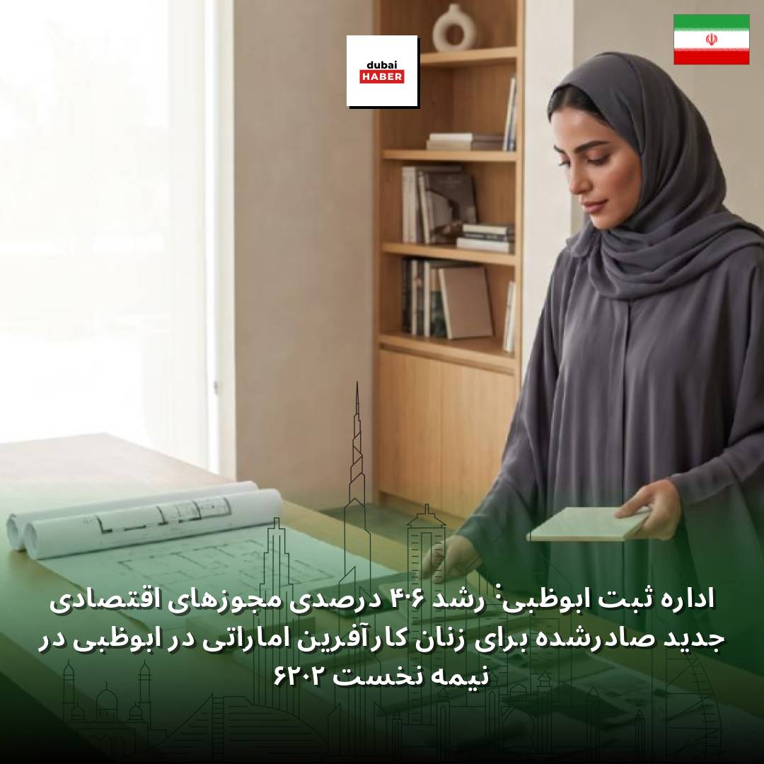 اداره ثبت ابوظبی: رشد ۶.۴ درصدی مجوزهای اقتصادی جدید صادرشده برای زنان کارآفرین اماراتی در ابوظبی در نیمه نخست ۲۰۲۶