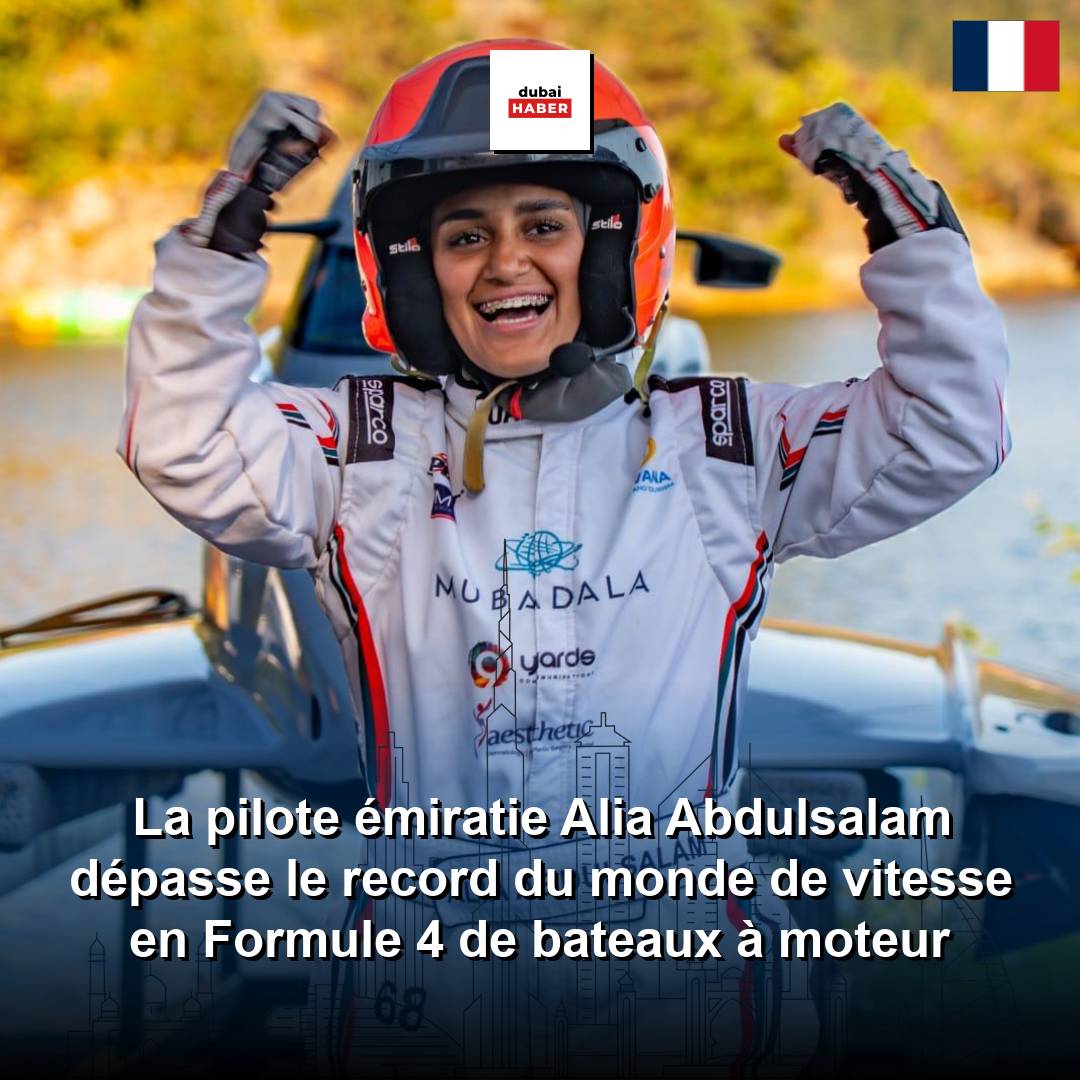 La pilote émiratie Alia Abdulsalam dépasse le record du monde de vitesse en Formule 4 de bateaux à moteur