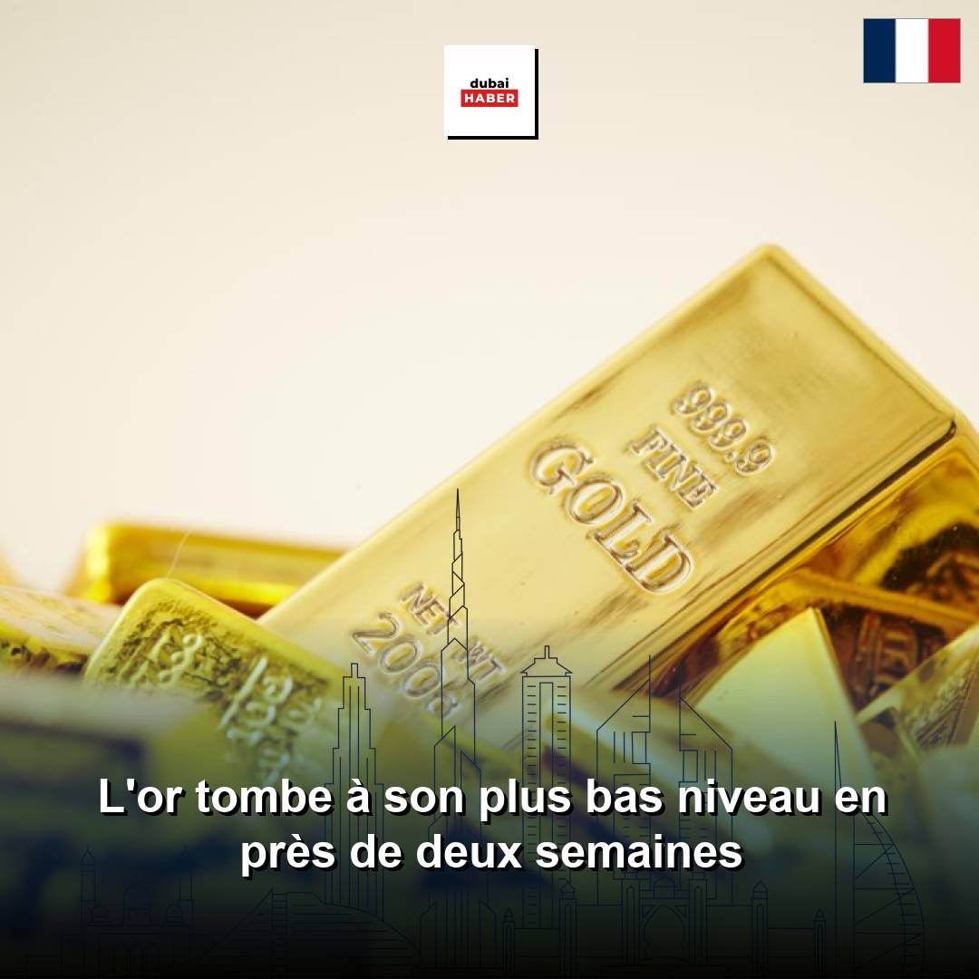 L'or tombe à son plus bas niveau en près de deux semaines