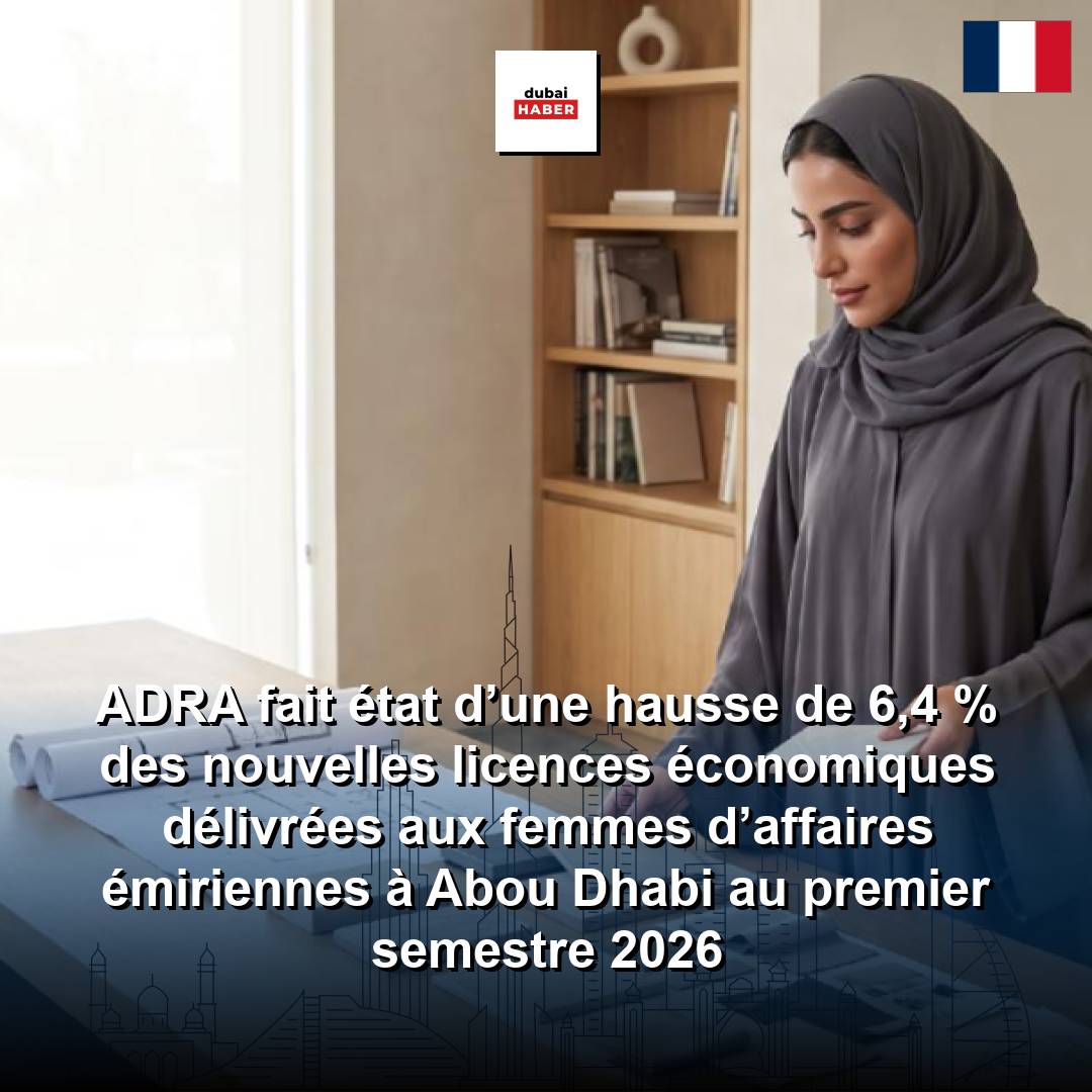 ADRA fait état d’une hausse de 6,4 % des nouvelles licences économiques délivrées aux femmes d’affaires émiriennes à Abou Dhabi au premier semestre 2026
