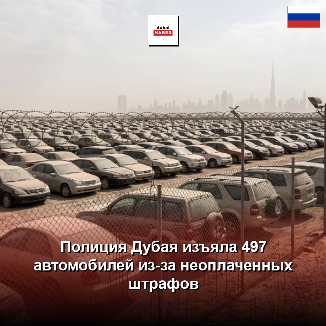 Полиция Дубая изъяла 497 автомобилей из-за неоплаченных штрафов