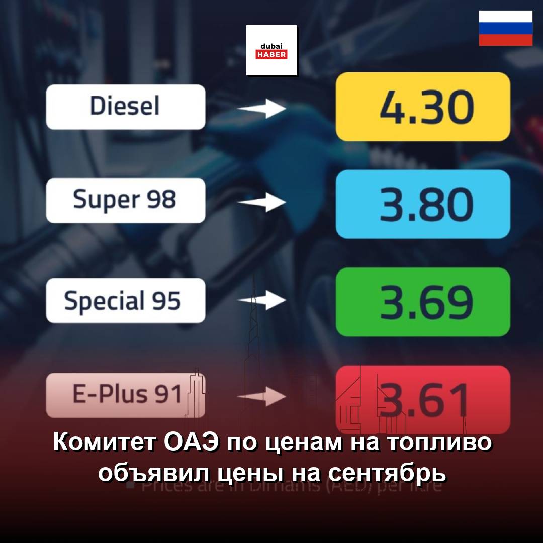 Комитет ОАЭ по ценам на топливо объявил цены на сентябрь