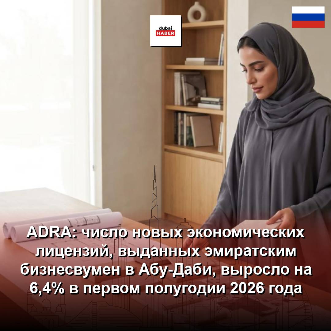 ADRA: число новых экономических лицензий, выданных эмиратским бизнесвумен в Абу-Даби, выросло на 6,4% в первом полугодии 2026 года