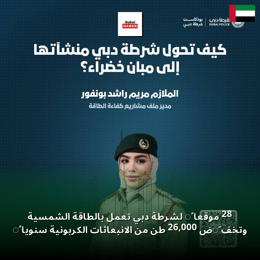 28 موقعاً لشرطة دبي تعمل بالطاقة الشمسية وتخفّض 26,000 طن من الانبعاثات الكربونية سنوياً
