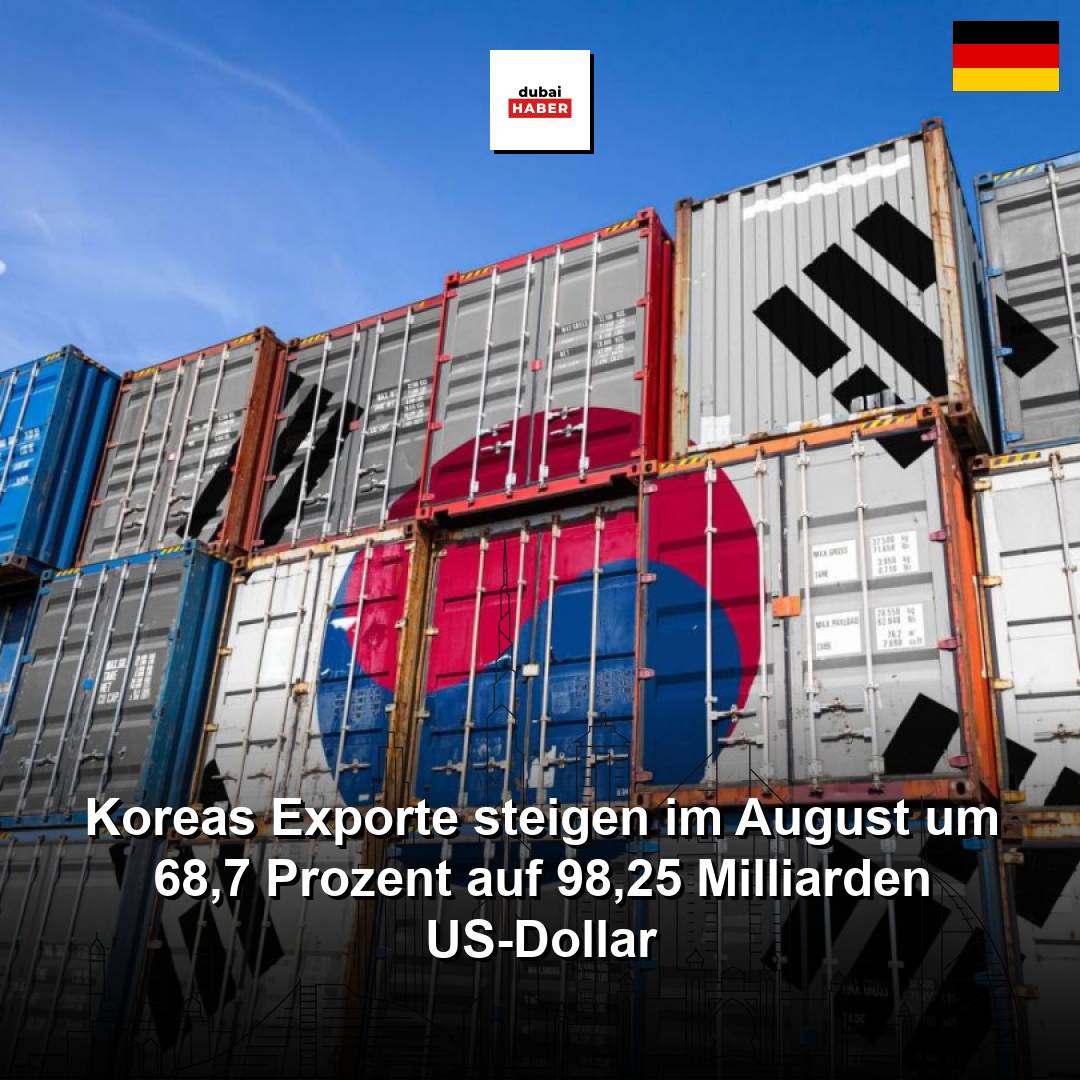 Koreas Exporte steigen im August um 68,7 Prozent auf 98,25 Milliarden US-Dollar