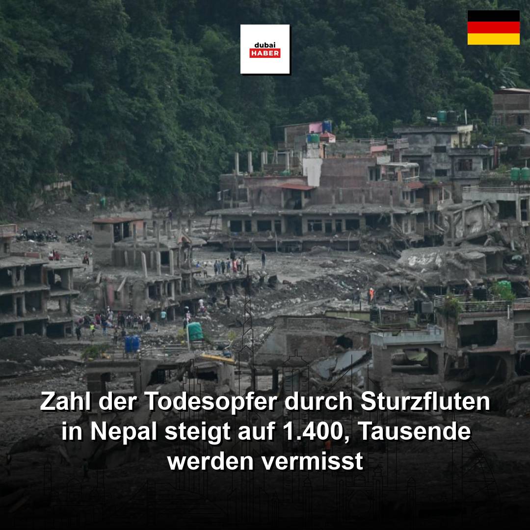 Zahl der Todesopfer durch Sturzfluten in Nepal steigt auf 1.400, Tausende werden vermisst