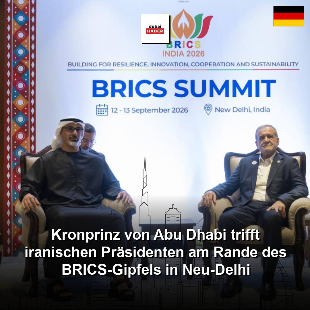 Kronprinz von Abu Dhabi trifft iranischen Präsidenten am Rande des BRICS-Gipfels in Neu-Delhi