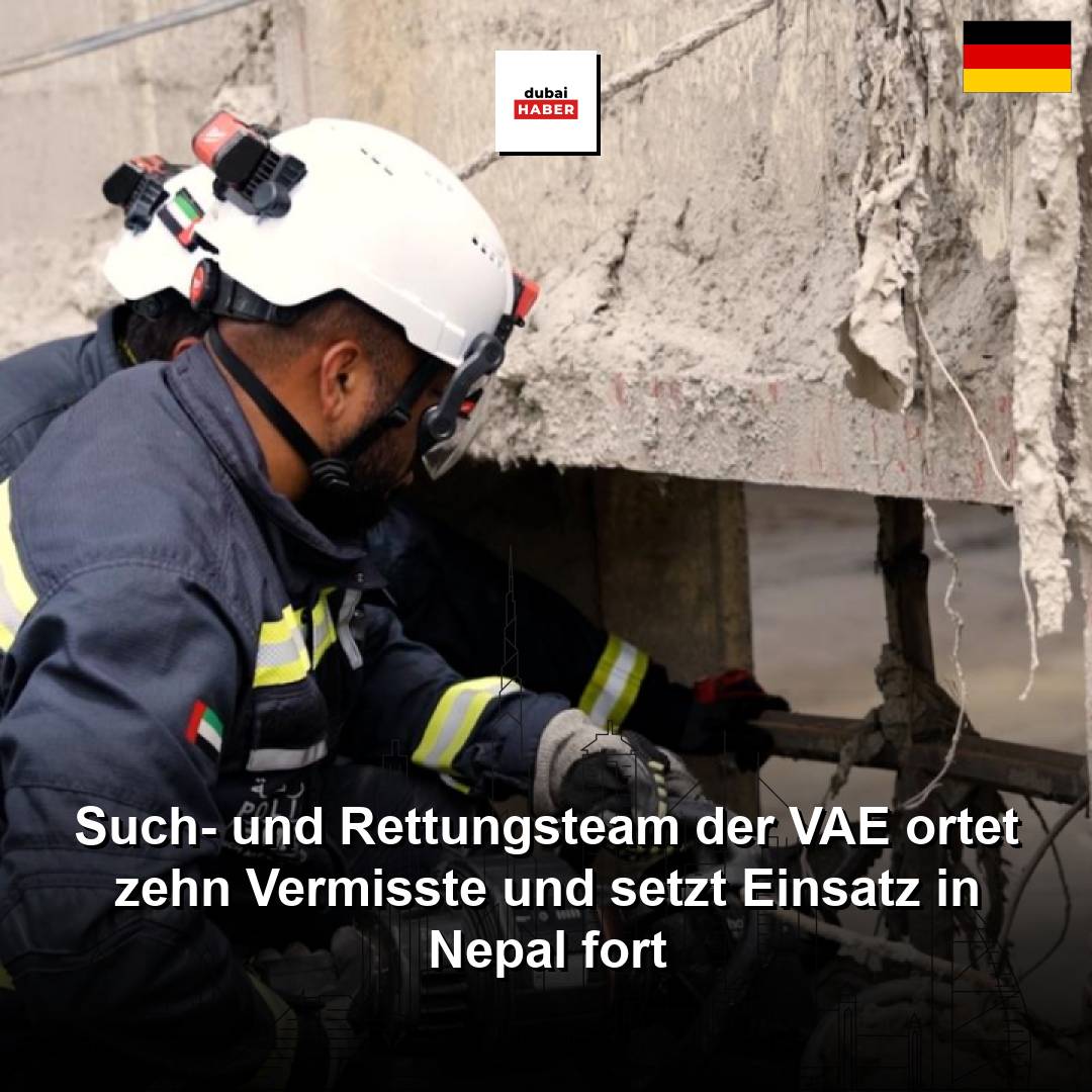 Such- und Rettungsteam der VAE ortet zehn Vermisste und setzt Einsatz in Nepal fort