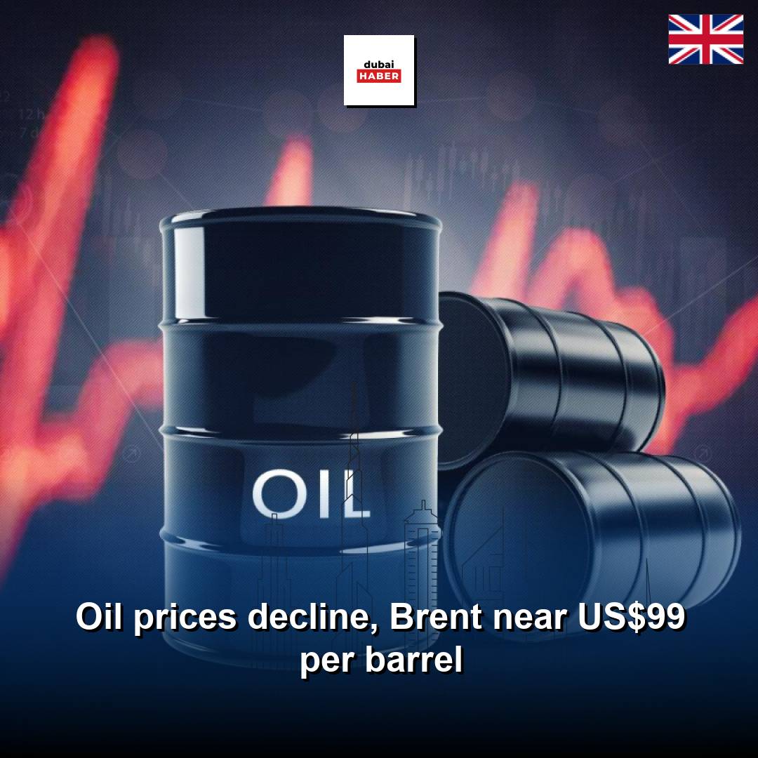 Oil prices decline, Brent near US$99 per barrel