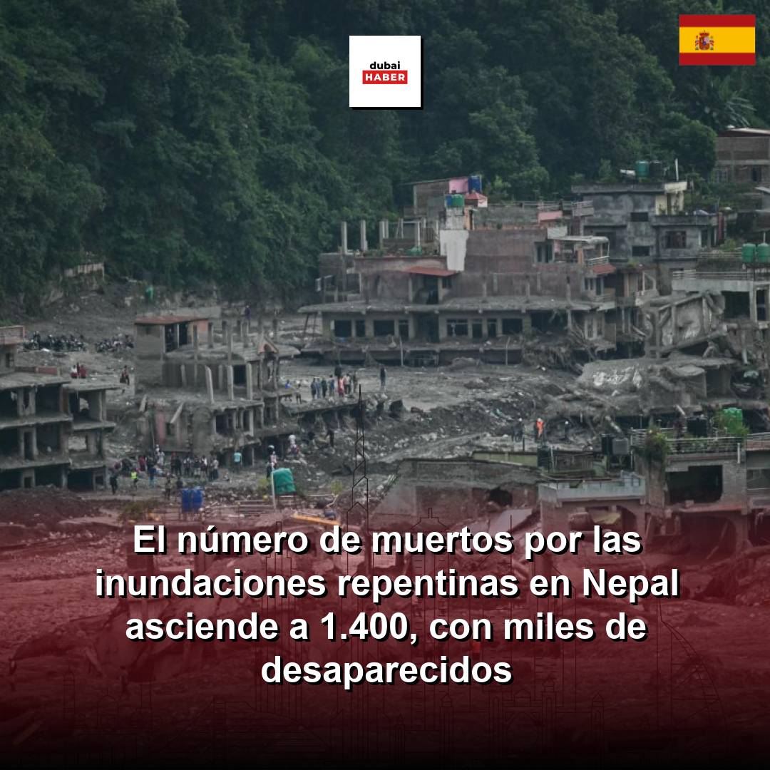 El número de muertos por las inundaciones repentinas en Nepal asciende a 1.400, con miles de desaparecidos