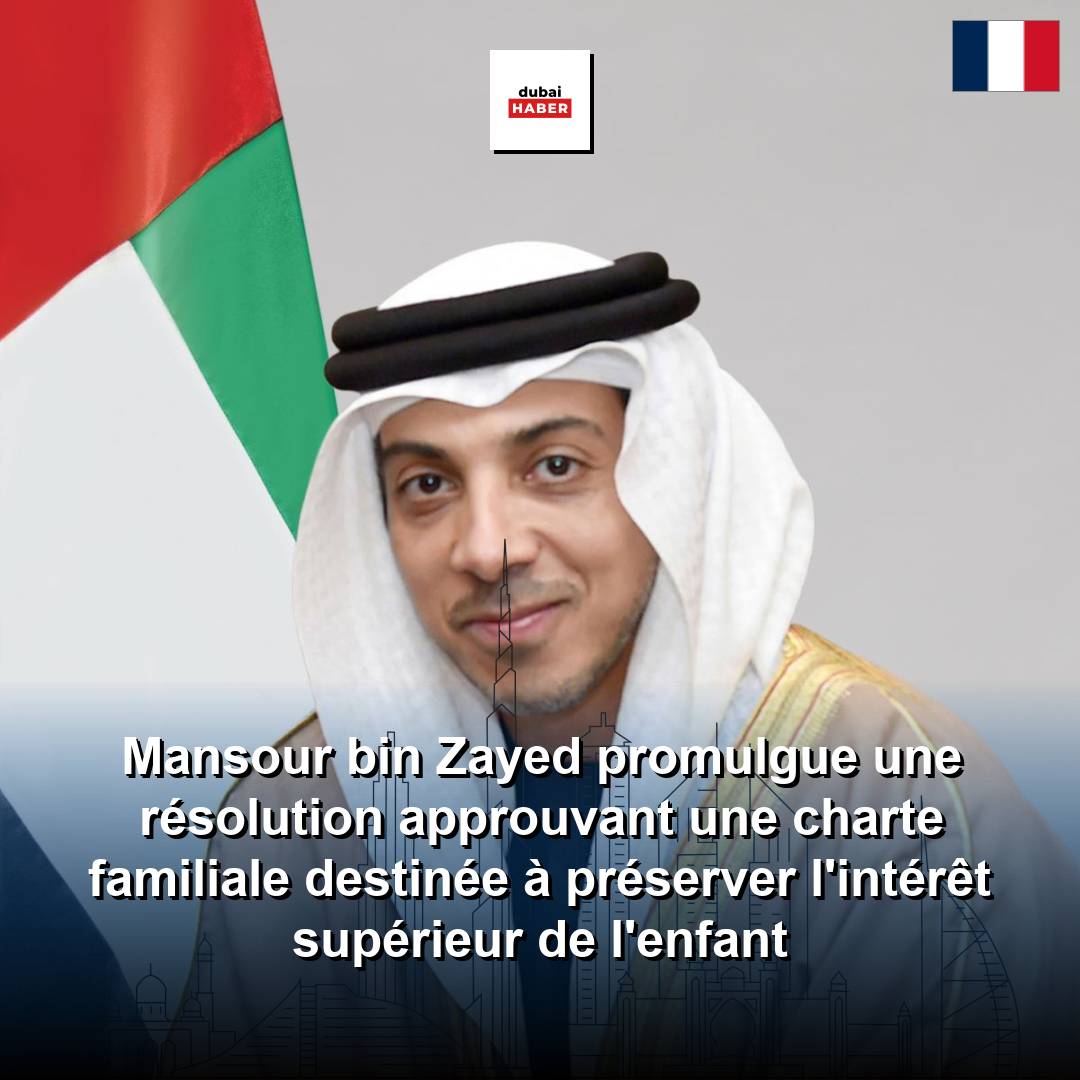 Mansour bin Zayed promulgue une résolution approuvant une charte familiale destinée à préserver l'intérêt supérieur de l'enfant