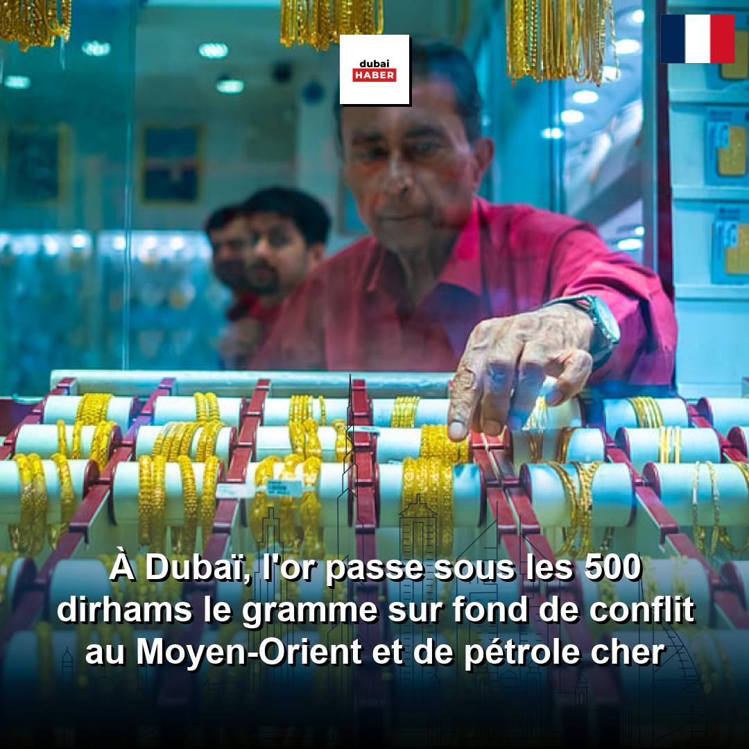À Dubaï, l'or passe sous les 500 dirhams le gramme sur fond de conflit au Moyen-Orient et de pétrole cher