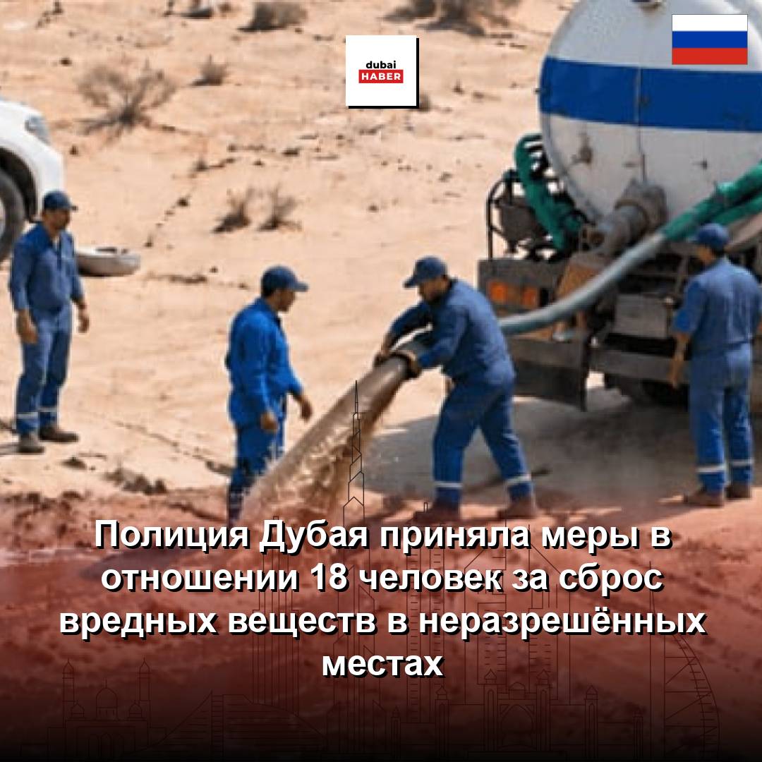 Полиция Дубая приняла меры в отношении 18 человек за сброс вредных веществ в неразрешённых местах