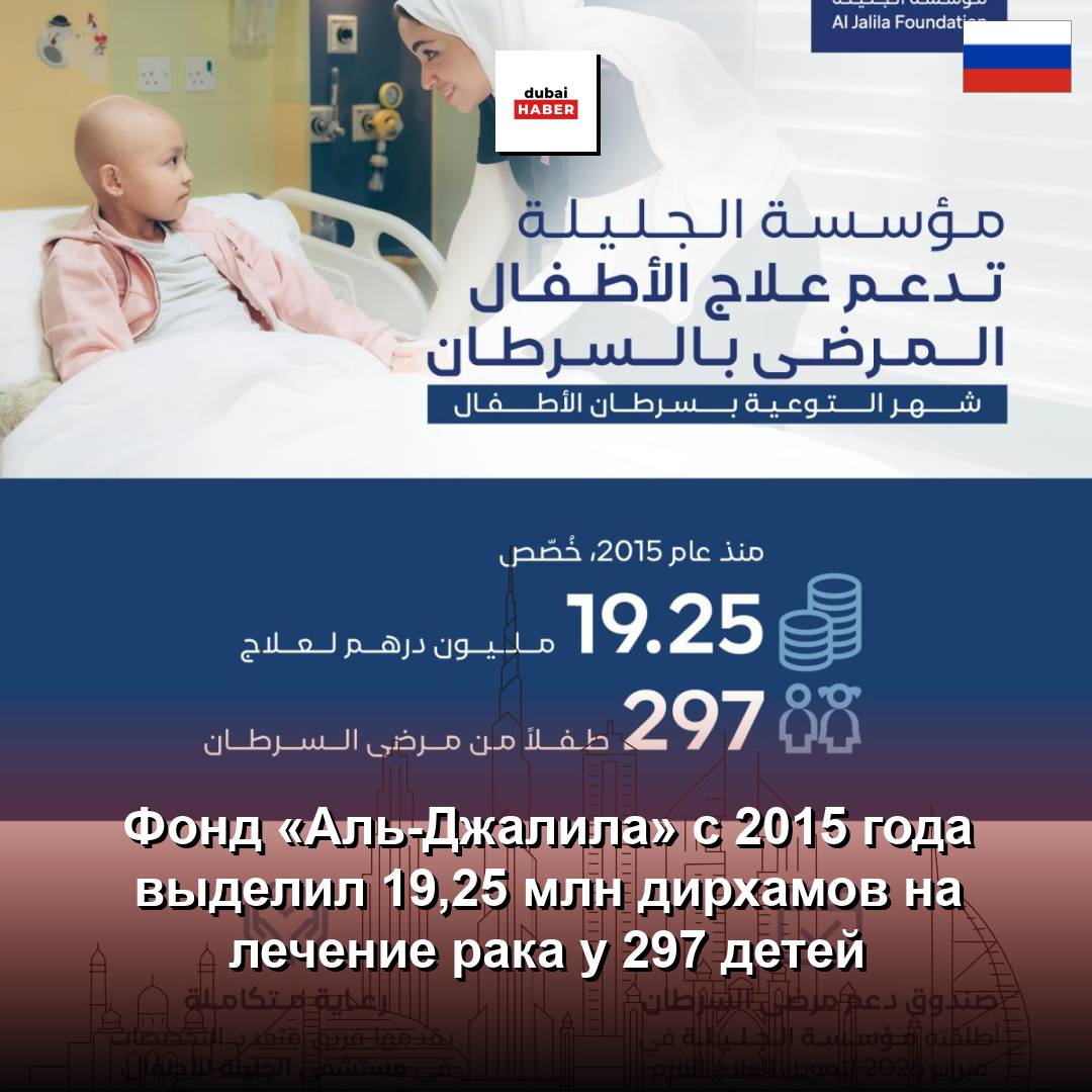 Фонд «Аль-Джалила» с 2015 года выделил 19,25 млн дирхамов на лечение рака у 297 детей