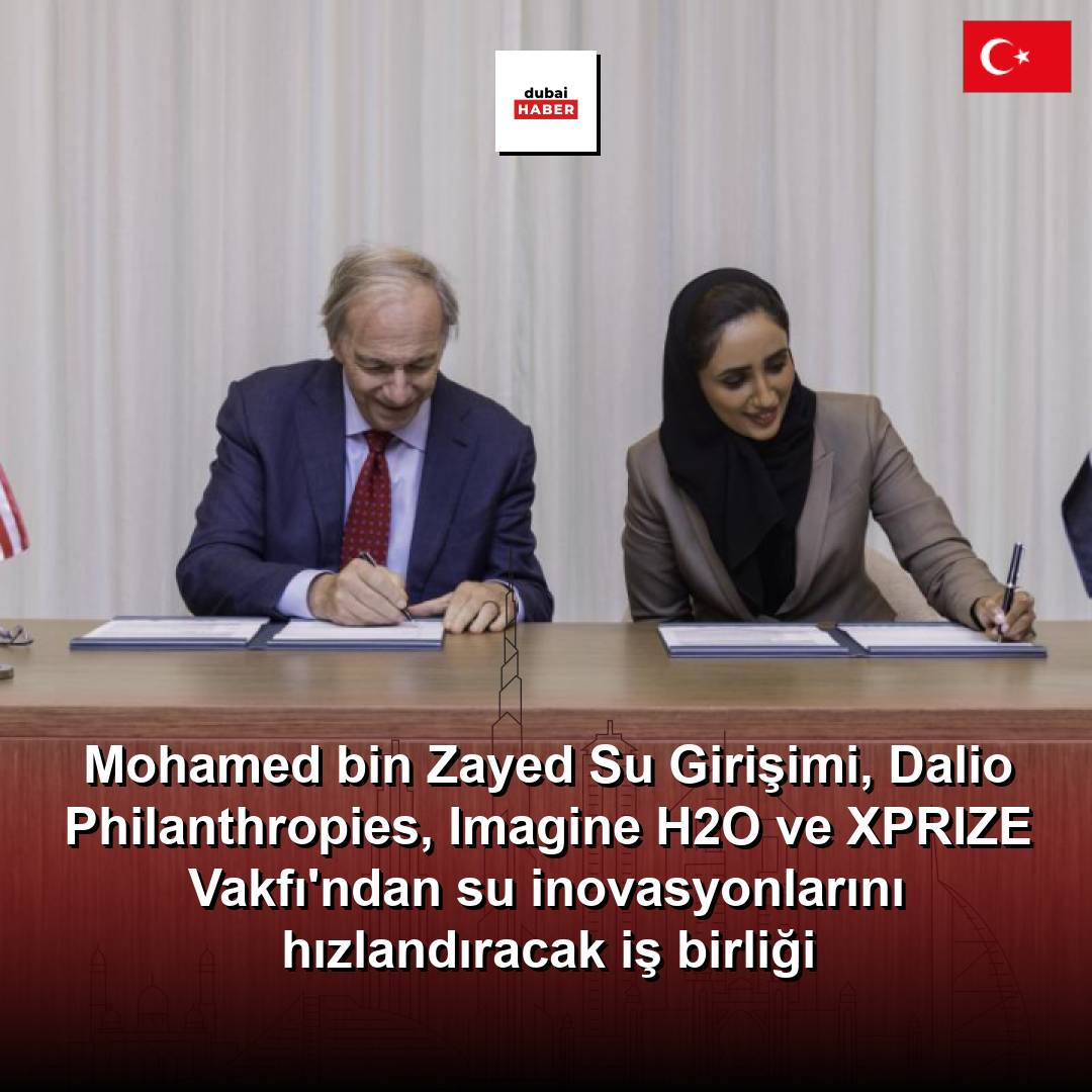 Mohamed bin Zayed Su Girişimi, Dalio Philanthropies, Imagine H2O ve XPRIZE Vakfı'ndan su inovasyonlarını hızlandıracak iş birliği