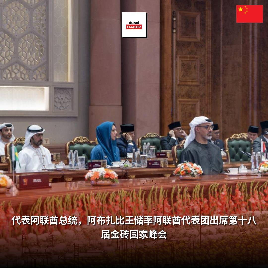 代表阿联酋总统，阿布扎比王储率阿联酋代表团出席第十八届金砖国家峰会