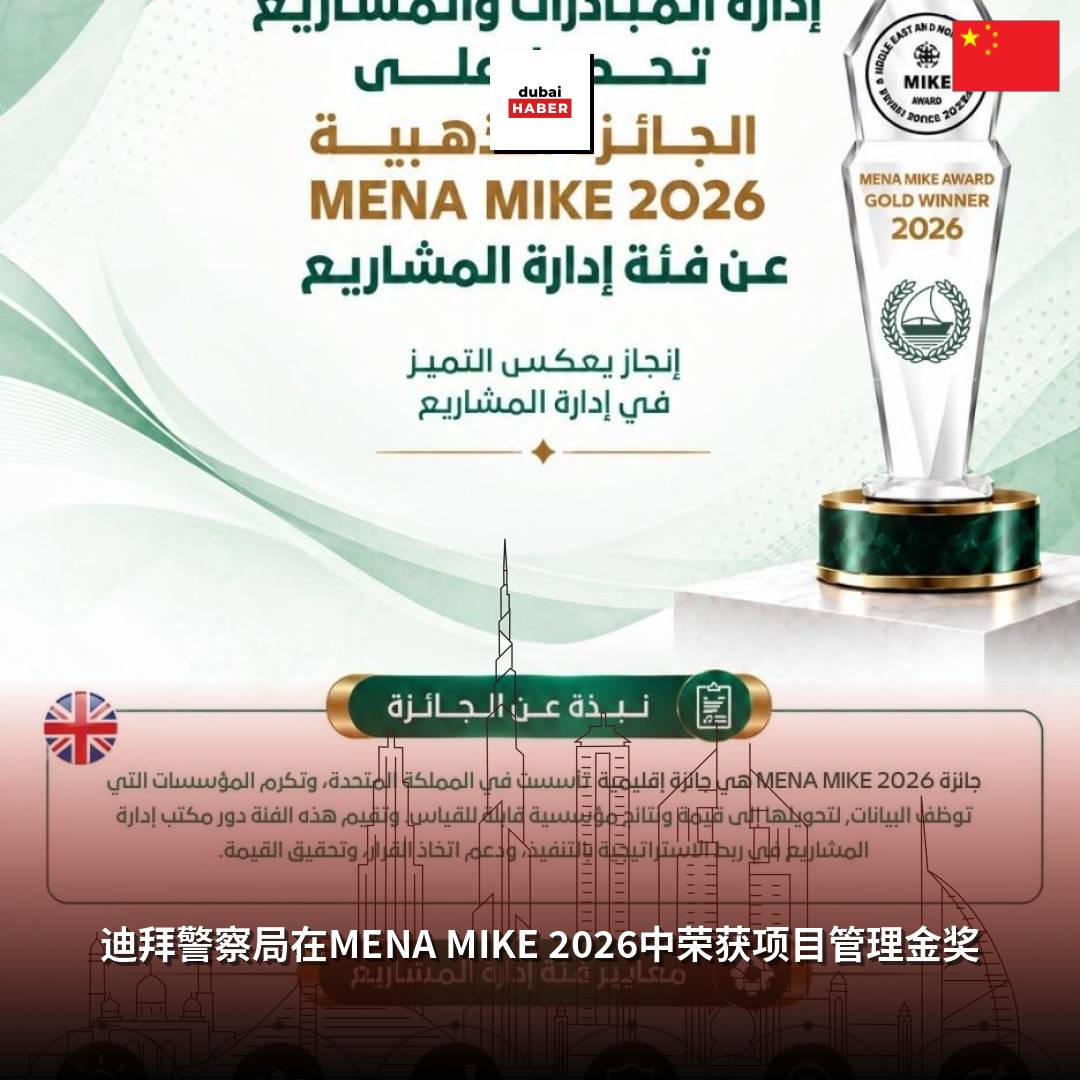 迪拜警察局在MENA MIKE 2026中荣获项目管理金奖