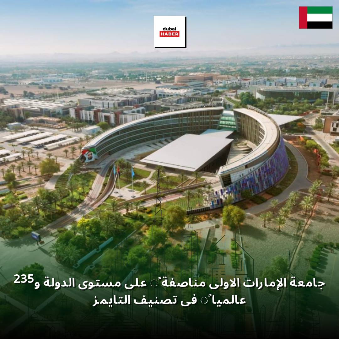 جامعة الإمارات الأولى مناصفةً على مستوى الدولة و235 عالمياً في تصنيف التايمز