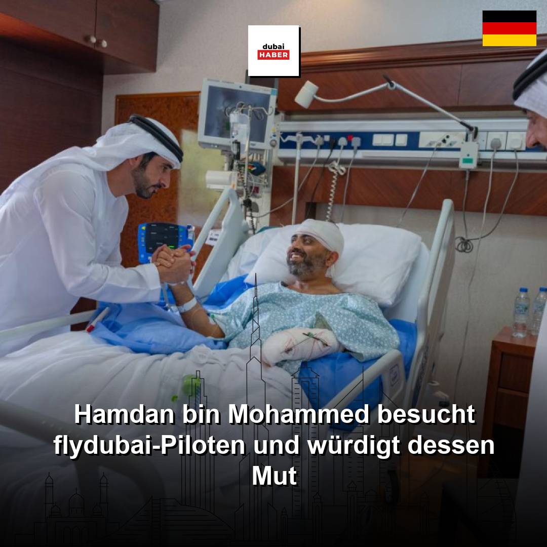 Hamdan bin Mohammed besucht flydubai-Piloten und würdigt dessen Mut