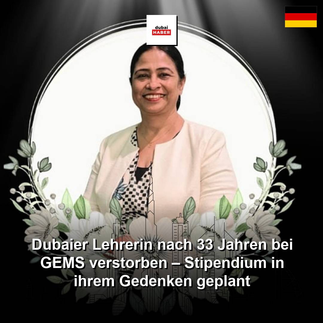 Dubaier Lehrerin nach 33 Jahren bei GEMS verstorben – Stipendium in ihrem Gedenken geplant