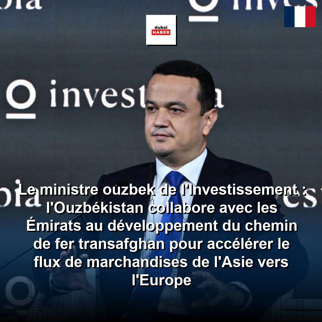 Le ministre ouzbek de l'Investissement : l'Ouzbékistan collabore avec les Émirats au développement du chemin de fer transafghan pour accélérer le flux de marchandises de l'Asie vers l'Europe