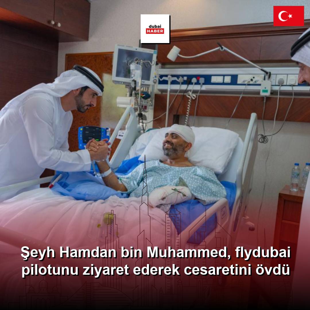 Şeyh Hamdan bin Muhammed, flydubai pilotunu ziyaret ederek cesaretini övdü