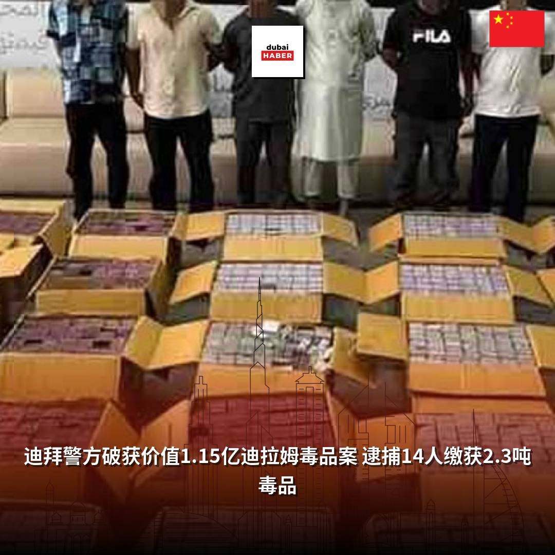 迪拜警方破获价值1.15亿迪拉姆毒品案 逮捕14人缴获2.3吨毒品
