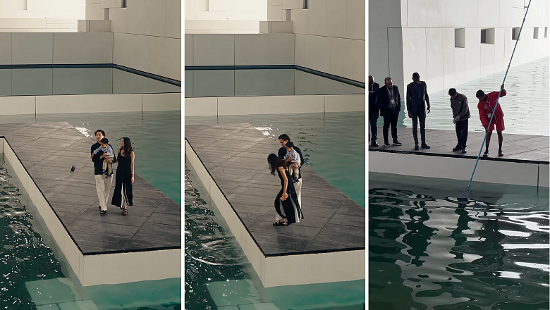 İzleyin: Yürümeye Başlayan Çocuk Viral Videoda Louvre Abu Dabi'de Yeni İphone'u Suya Fırlattı