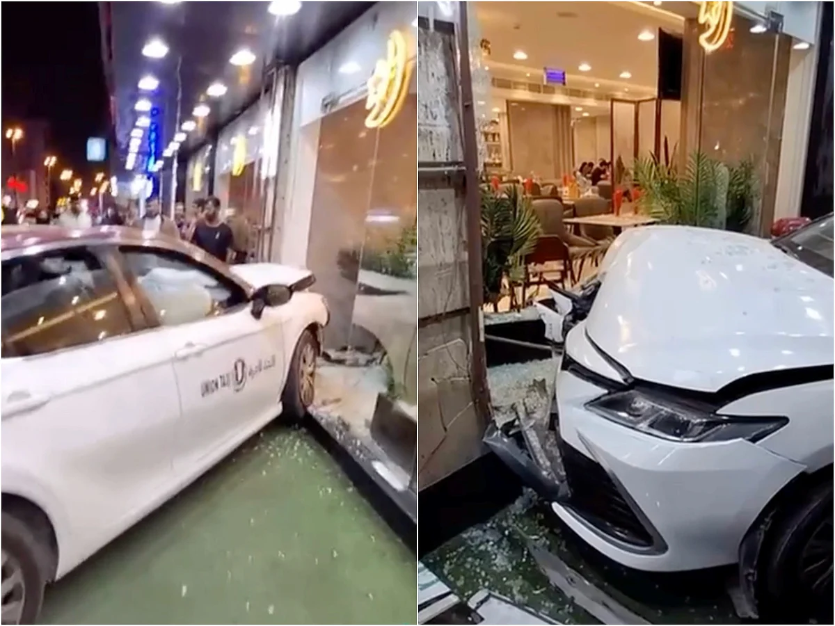 Viral Video: Sürücü Pedalları Karıştırdıktan Sonra Taksi Sharjah Restoranına Çarptı
