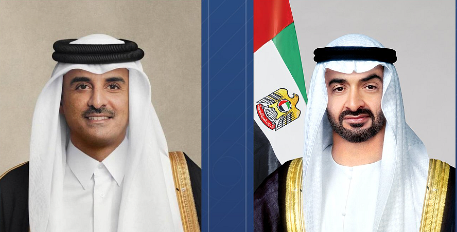 Katar Emiri BAE'ye Geldi; Şeyh Muhammed Onu Abu Dabi Havaalanında Ağırlıyor